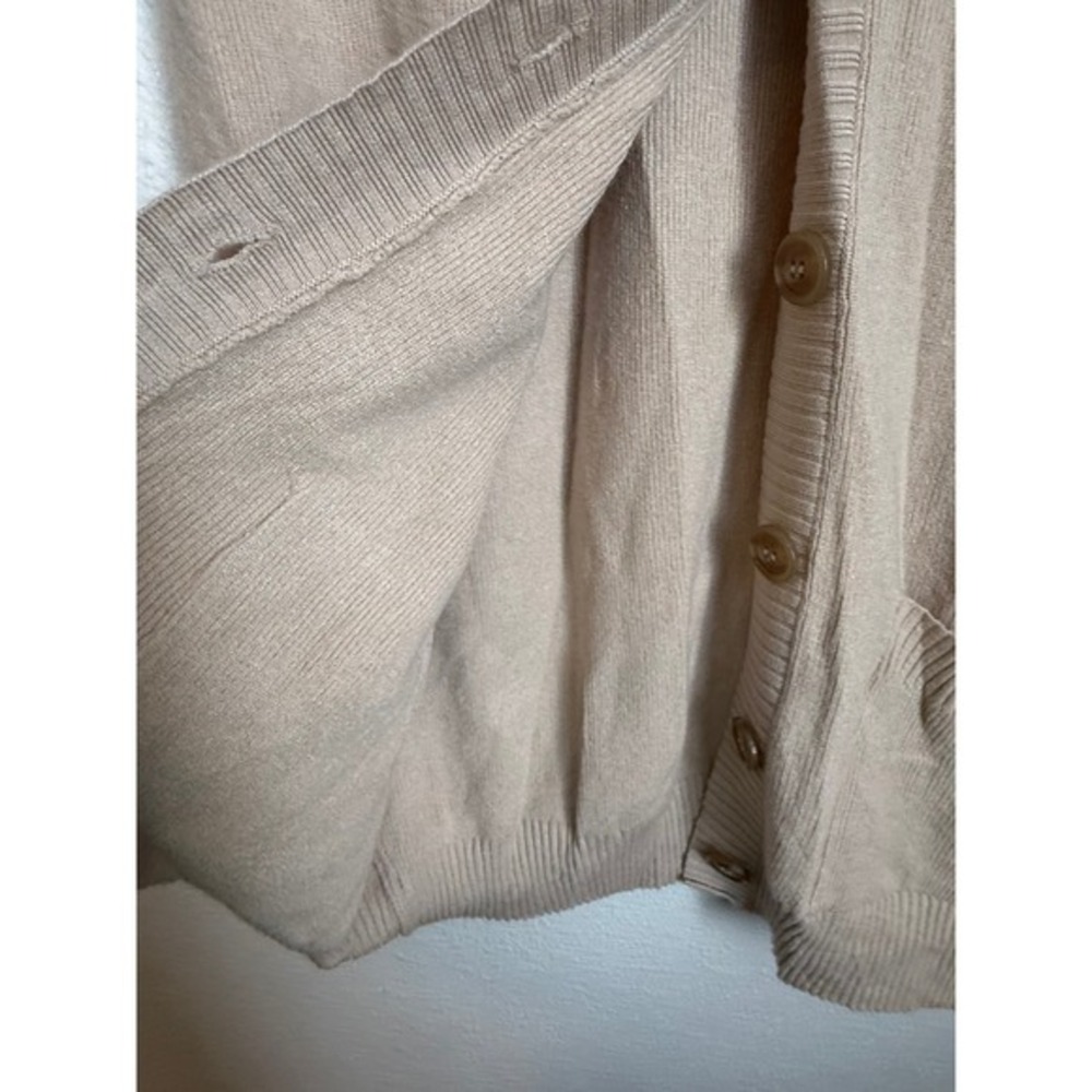 PINQUE Design Studio Knit Vest Cardigan Beige XXL Sleeveless‎ Front Pockets - Picture 4 of 6